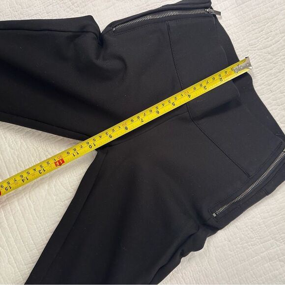 ZARA STRETCH BLACK ZIPPERED MID-RISE LEGGING PANT TROUSERS Sizes XS, 24” - Picture 9 of 12